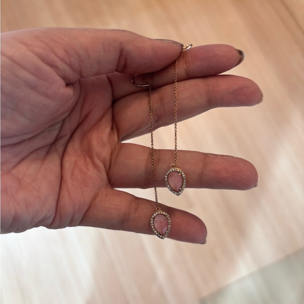 Henri Bendel Pink and rose Gold Drop Earrings - Picture 2 of 5